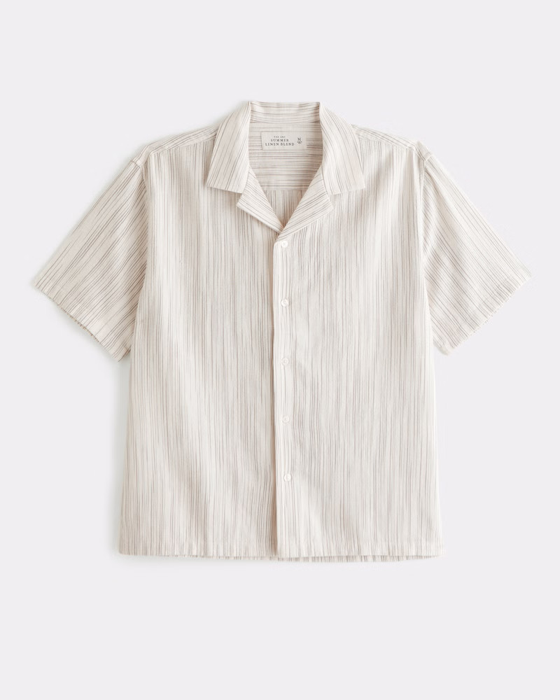 Camp Collar Summer Linen-Blend Shirt | Abercrombie & Fitch (US)