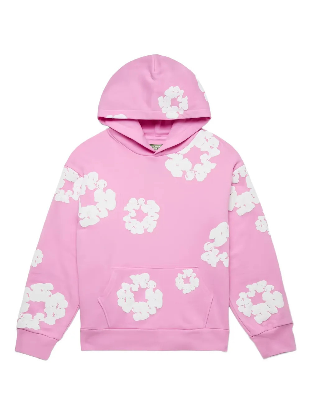 Denim Tears cotton-wreath-design hoodie - Pink | Farfetch Global