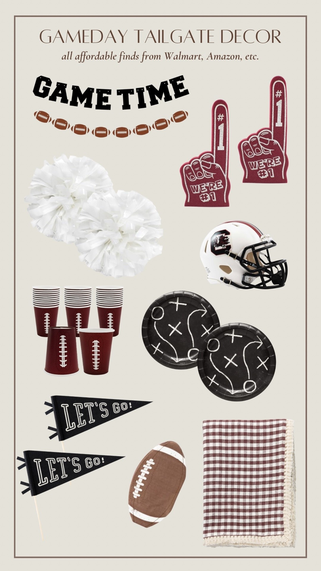 🏈 It’s gameday, y’all! Whether you’re cheering on the Gamecocks, Alabama, or your favorite college or NFL team — these affordable gameday finds are perfect for your next tailgate or watch party. 🍔🎉

From football-themed cups and cozy throws to festive banners and foam fingers, I rounded up the best neutral + team-inspired pieces that work for any fan base. Most are under $25 and from Walmart, Amazon, and Target — so you can host in style without breaking the bank! 🙌

#GamedayDecor #TailgateEssentials #FootballSeason #CollegeFootball #NFLStyle #LTKhome #LTKunder50 #GameDayVibes #NeutralTailgate #FallDecor #WalmartFinds #AmazonHome #TargetHome 

 #LTKSeasonal #LTKHome #LTKFamily