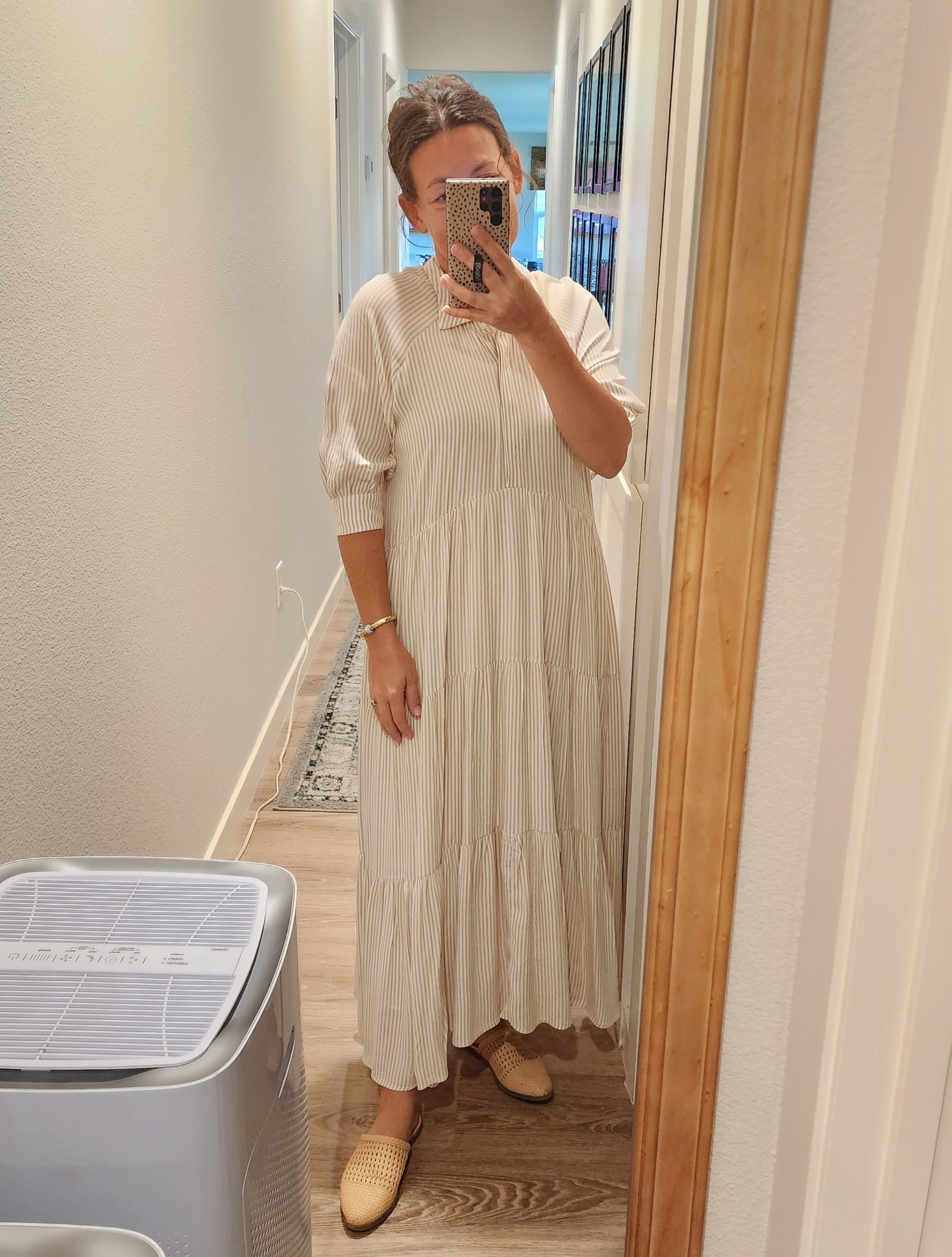 Church fit! I love this dress so much I bought it in 3 colorways! Dillards modest dress a loves a fashion modesty stripe elbow sleeve summer spring dresses wedding shower special occasion maternity 

#LTKFindsUnder100 #LTKSaleAlert #LTKStyleTip