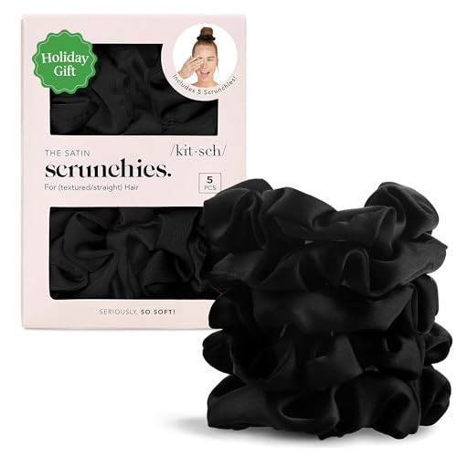 Kitsch Satin Scrunchies for Women – No Crease Hair Ties – Soft Satin Hair Scrunchies for Girl... | Amazon (US)