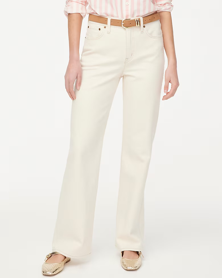 Slim wide-leg ecru jean in all-day stretch | J.Crew Factory