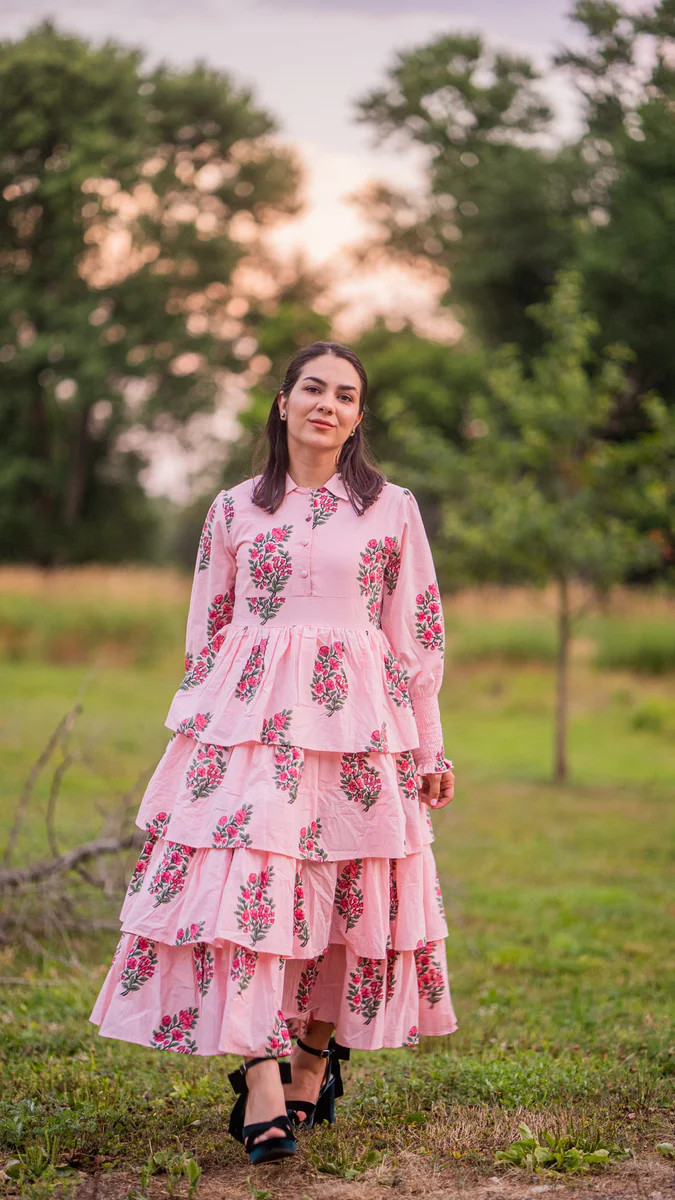 DANIELLA LONG SLEEVE TIERED DRESS | RAINHA | All In The Detail