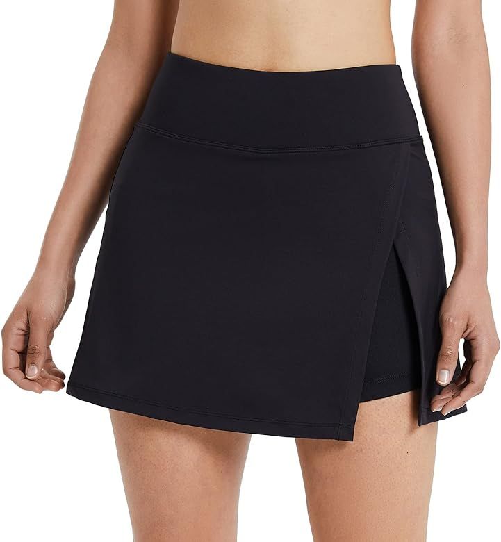 BALEAF Women's Golf Skirts High Waisted Tennis Skorts with Slit Athletic Running Skirt with Short... | Amazon (US)