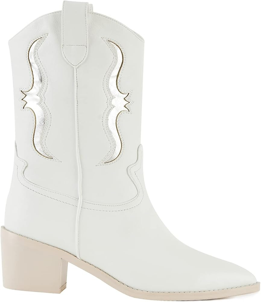 stefaniya nina Cowboy Boots For Women Wide Calf Cowgirl Boots For Women Pointed Toe Cowgirl Boots Em | Amazon (US)