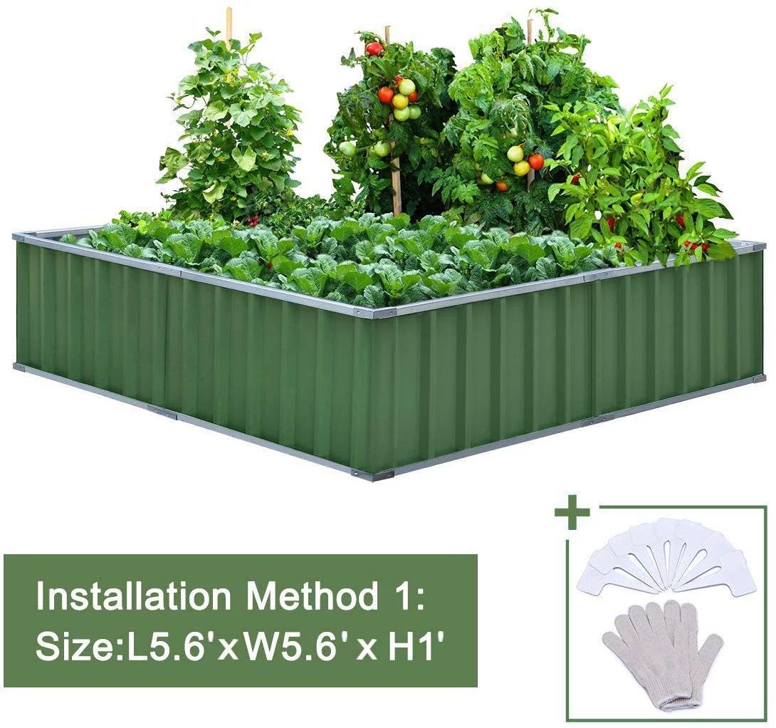 KING BIRD Raised Garden Bed 101"x 36"x 12" 4 Installation Methods Planter Kit Box (Green) | Walmart (US)