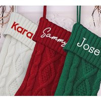 Personalized Christmas Stockings, Embroidered Stocking, Knitted Gift, Custom Stockings | Etsy (US)