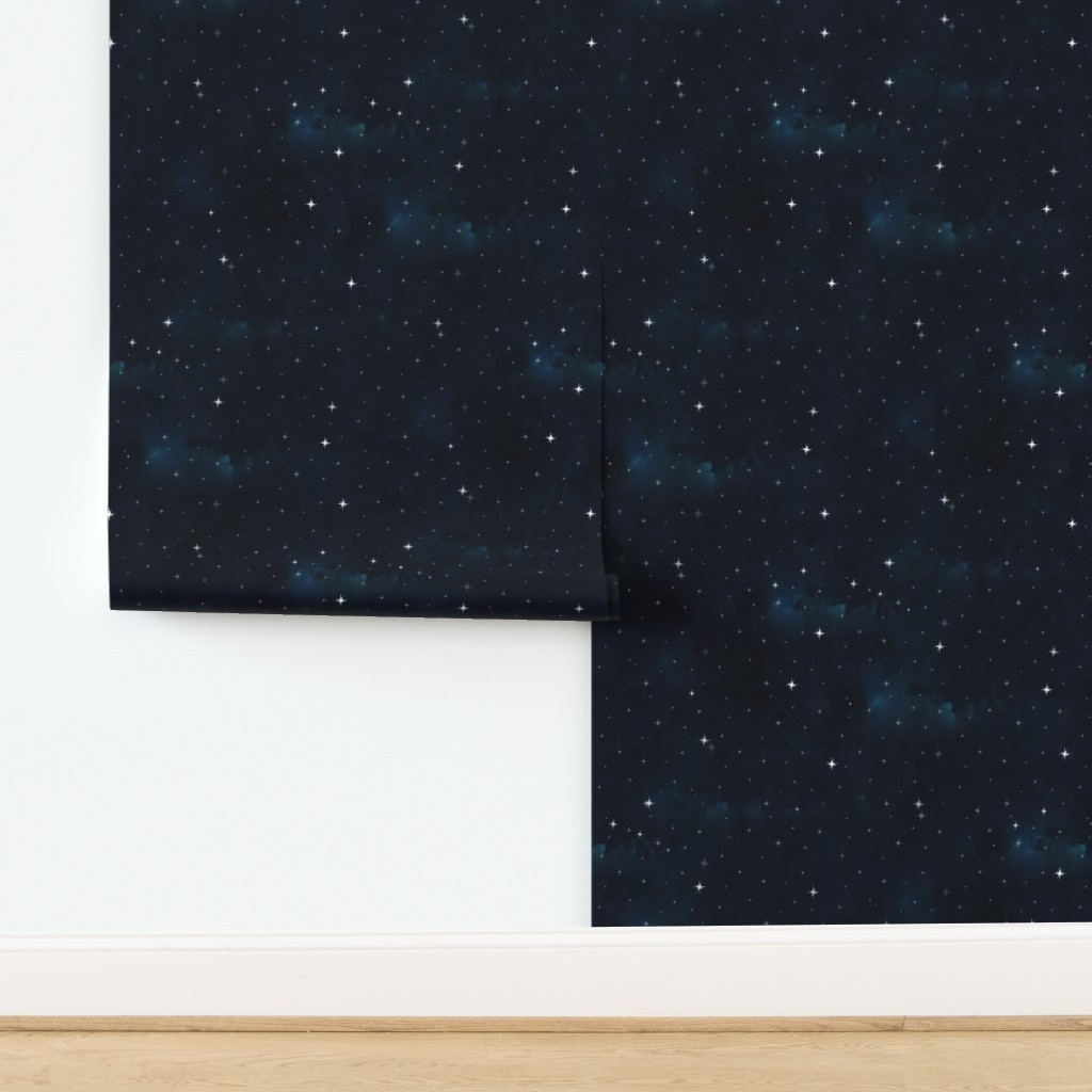 Dark Night Sky Wallpaper bybagsbyapril | Spoonflower