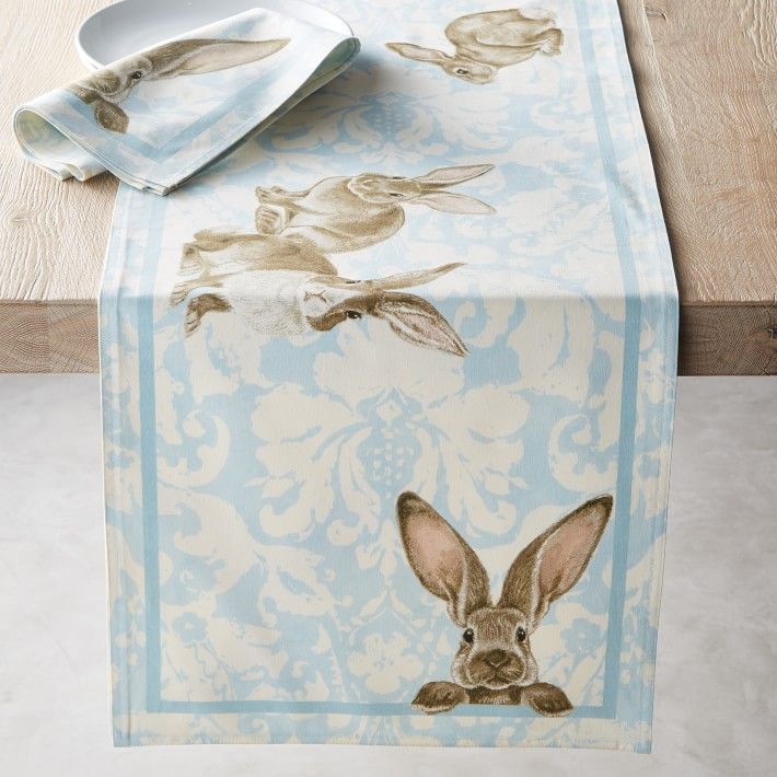 Damask Bunny Table Runner | Williams-Sonoma