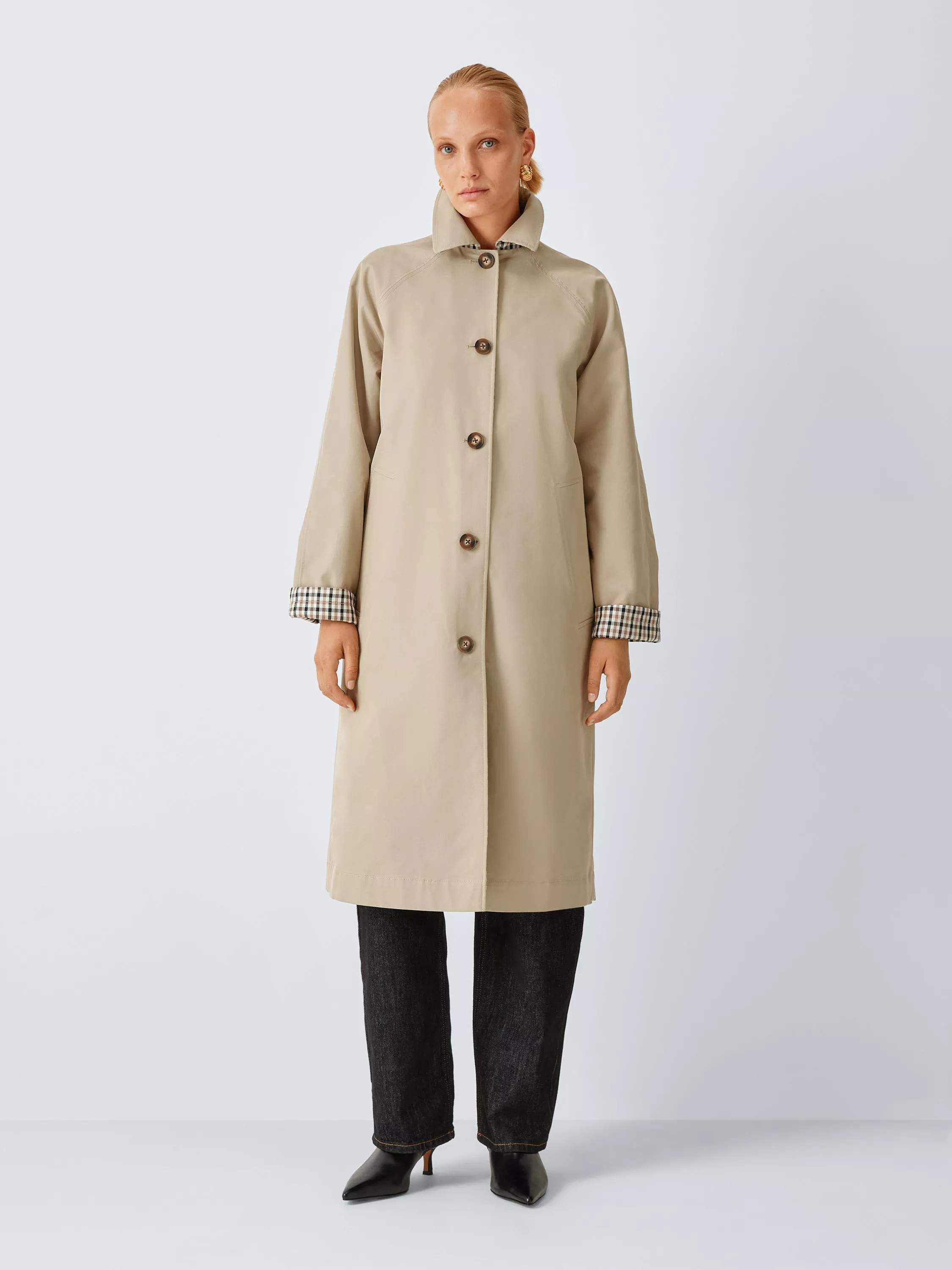 Reversible Check Coat Mac, Multi | John Lewis (UK)