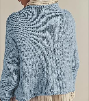 Songling Womens Sweater Oversized Roll Neck Cotton Long Sleeve Casual Soft Chunky Sweaters Croche... | Amazon (US)