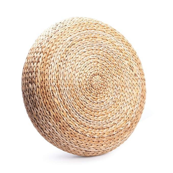 Natural Rattan Stool Ottoman - Outdoor Room Decor - Handwoven Banana Leaves Decorative Foot Rest ... | Amazon (US)