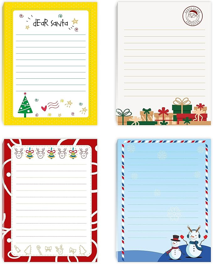 easykart labels Christmas Notepad Winter Theme Holiday Notepads, 200 Sheets - 4 Designs, 4.0 x 5.... | Amazon (US)