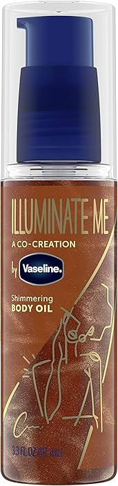 Vaseline Illuminate Me Shimmering Body Oil Created for Melanin Rich Skin, Illuminates Skin with F... | Amazon (US)