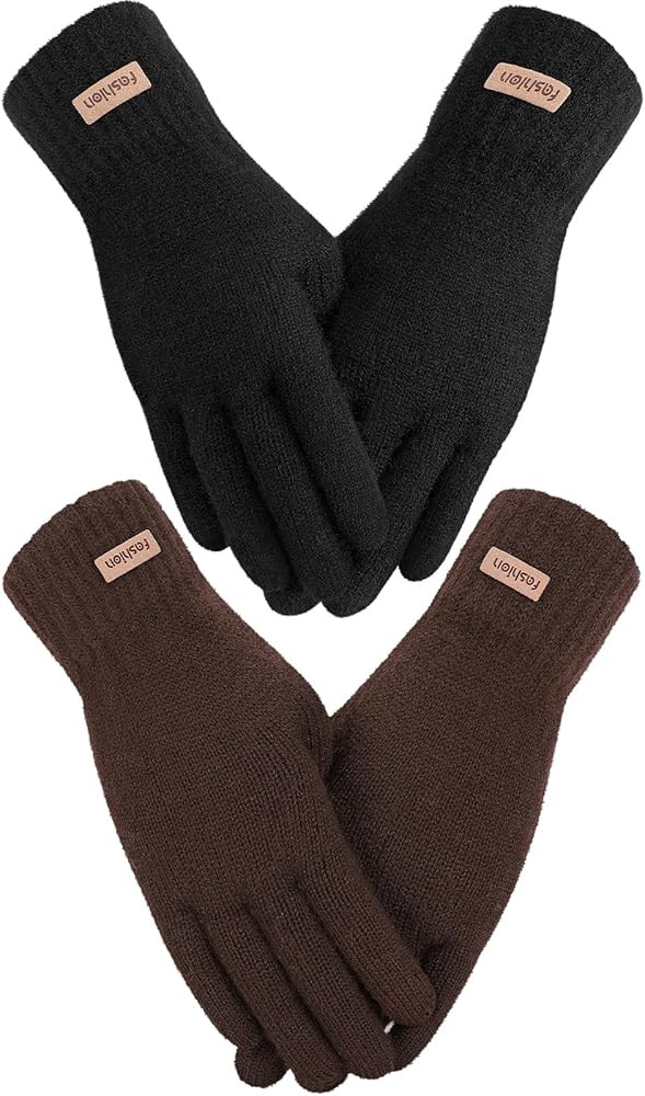 Winter Gloves Women, Touchscreen Thermal Gloves, Elastic Knitted Glove for Women Men | Amazon (US)