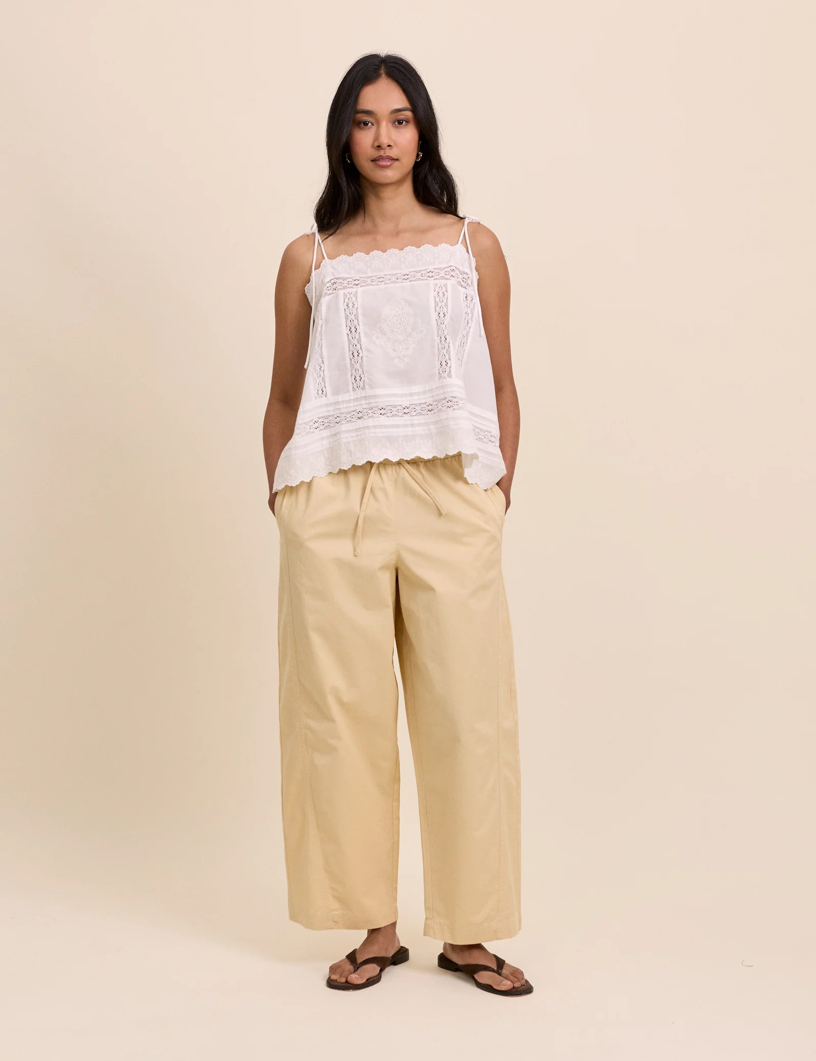 Butter Yellow Barrel Leg Trousers | Nobody's Child