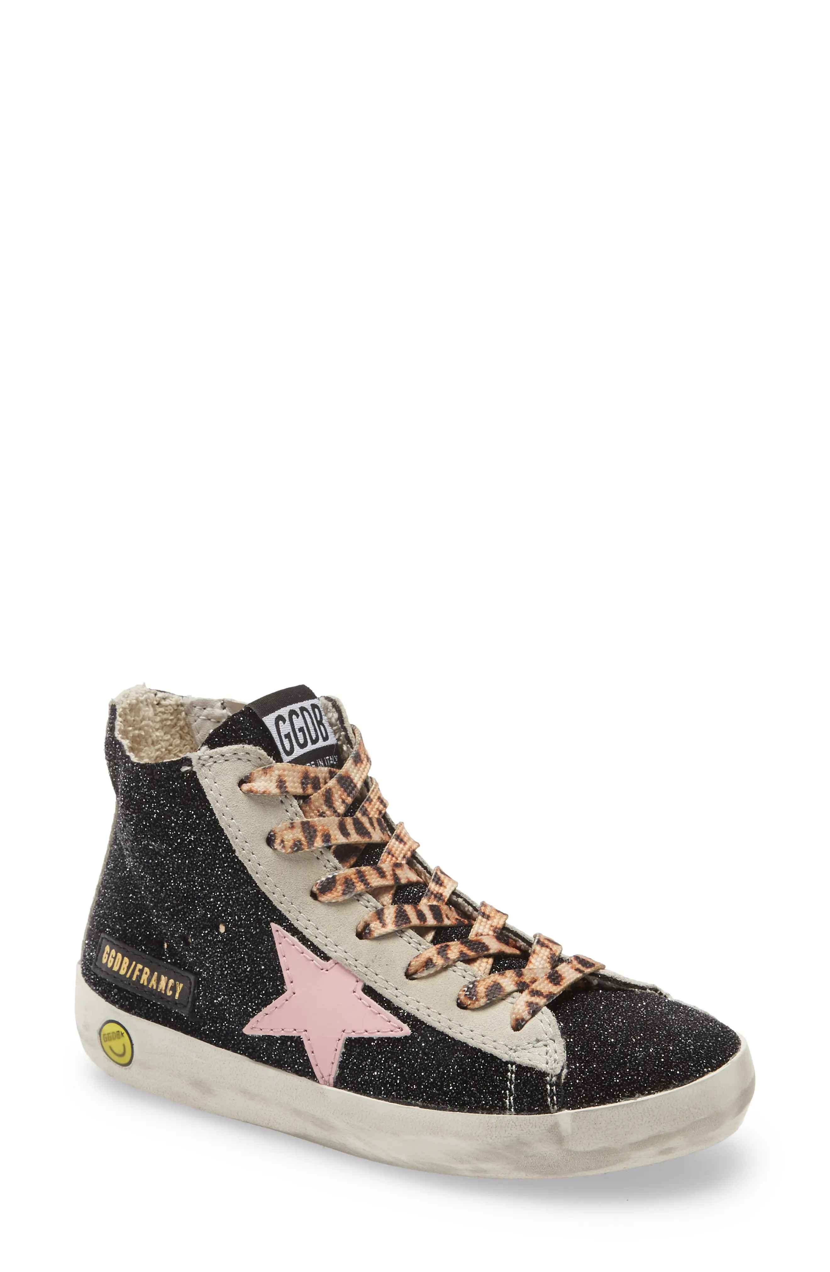 Golden Goose Francy High Top Sneaker in Black/Pink/Ice at Nordstrom, Size 4Us | Nordstrom