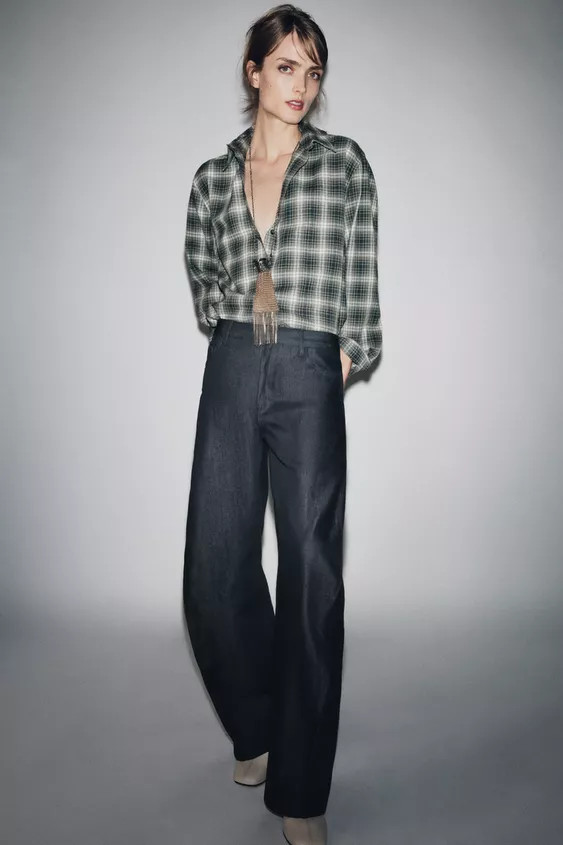 OVERSIZE CHECK SHIRT ZW COLLECTION | Zara AU