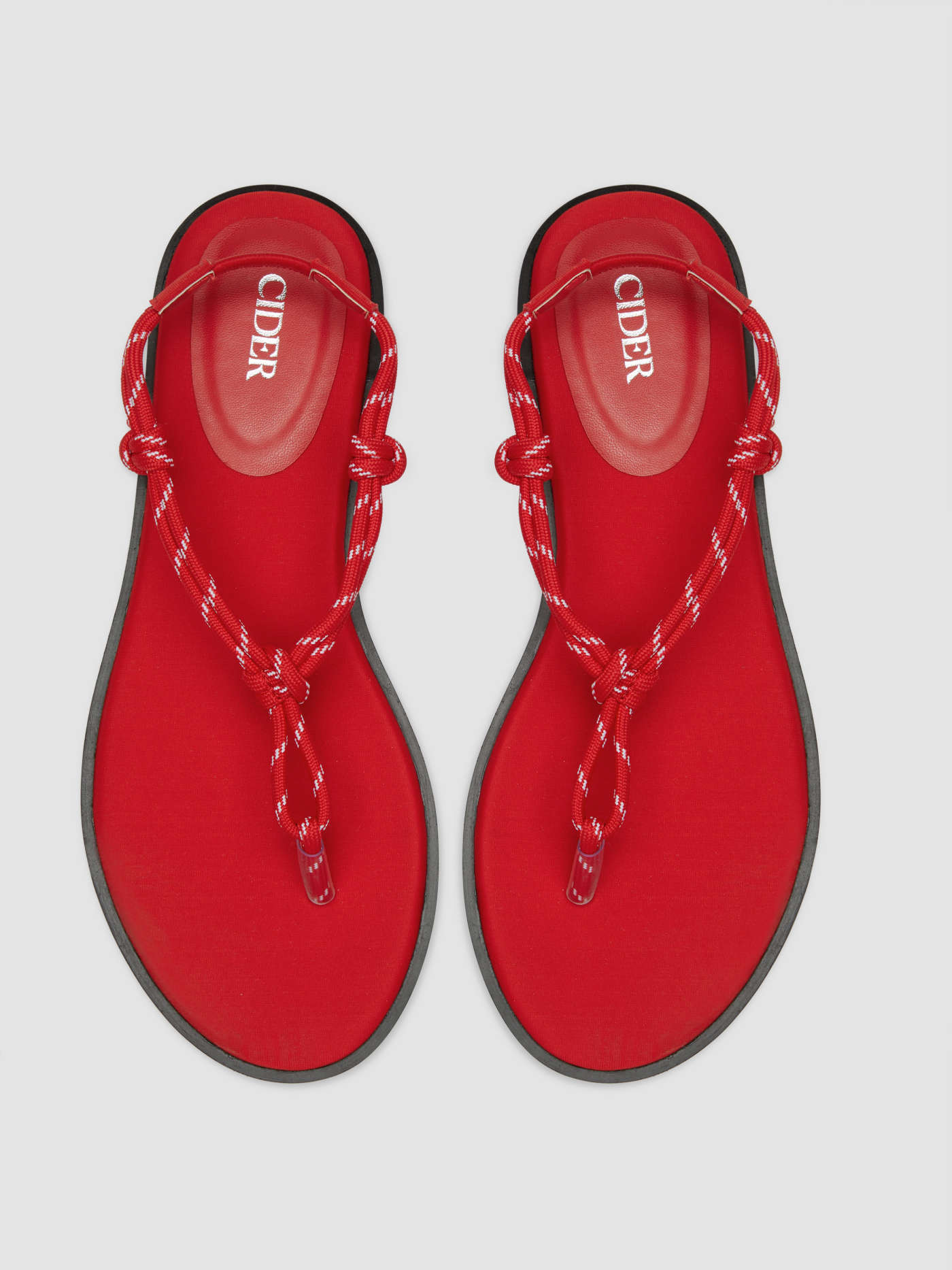 ROPE FLIP-FLOP SATIN FLAT SANDALS For Vacation Beach | Cider