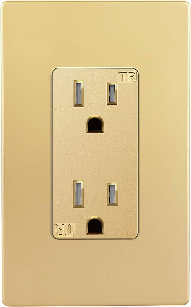 ENERLITES Elite Series Decorator Receptacle Outlet Child Safe Tamper-Resistant, Self-Grounding, R... | Amazon (US)