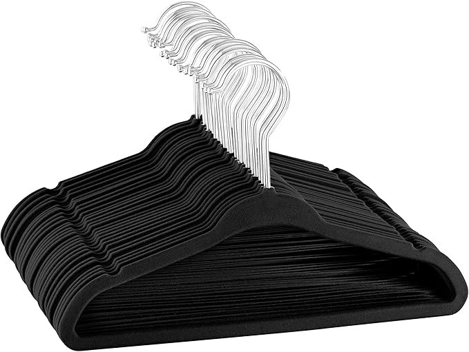 ZOBER Premium Kids Velvet Hangers (11” Inch - 30 Pack) Non Slip Baby Hangers, Ultra Slim Space ... | Amazon (US)