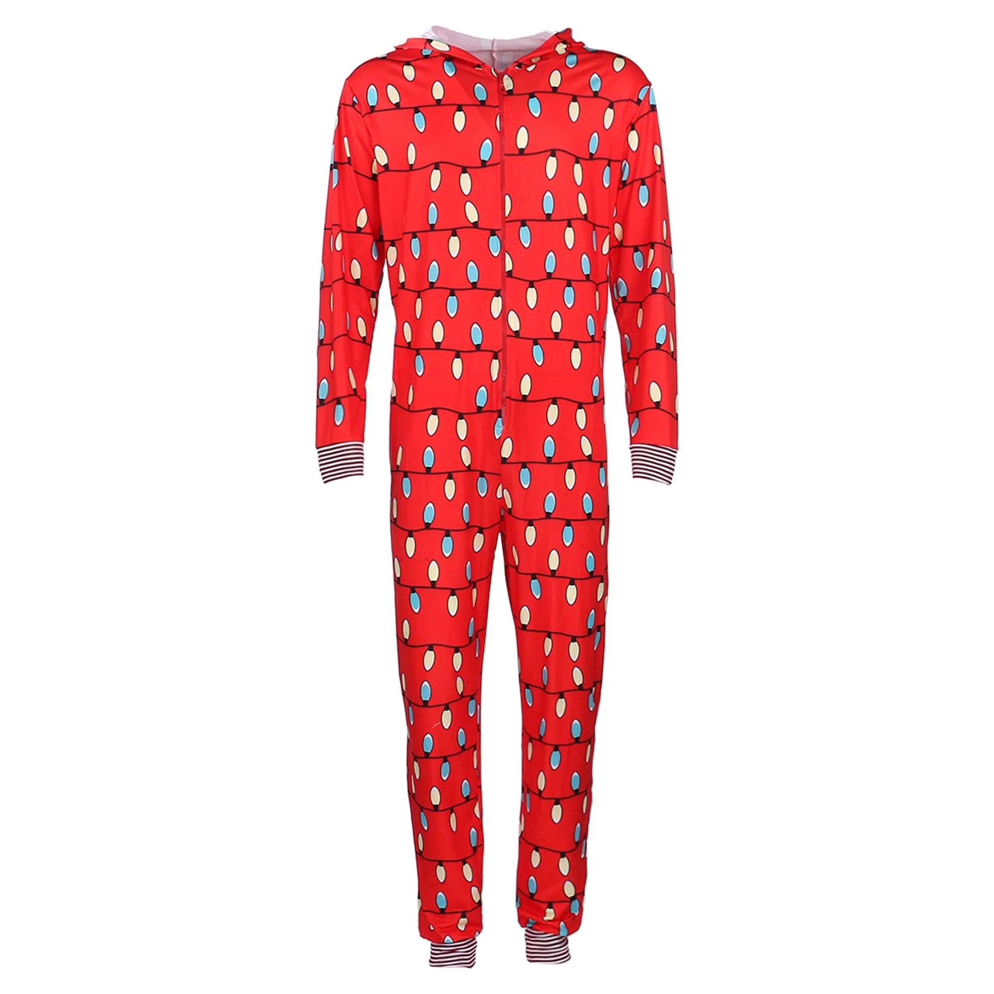 Aunavey Family Matching Christmas Pajamas Set Sleepwear Jumpsuit Hoodie with Hood for Family | Walmart (US)