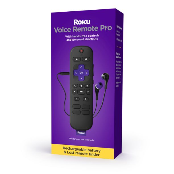 Roku Voice Remote Pro | Rechargeable voice remote with TV controls, lost remote finder, private l... | Walmart (US)