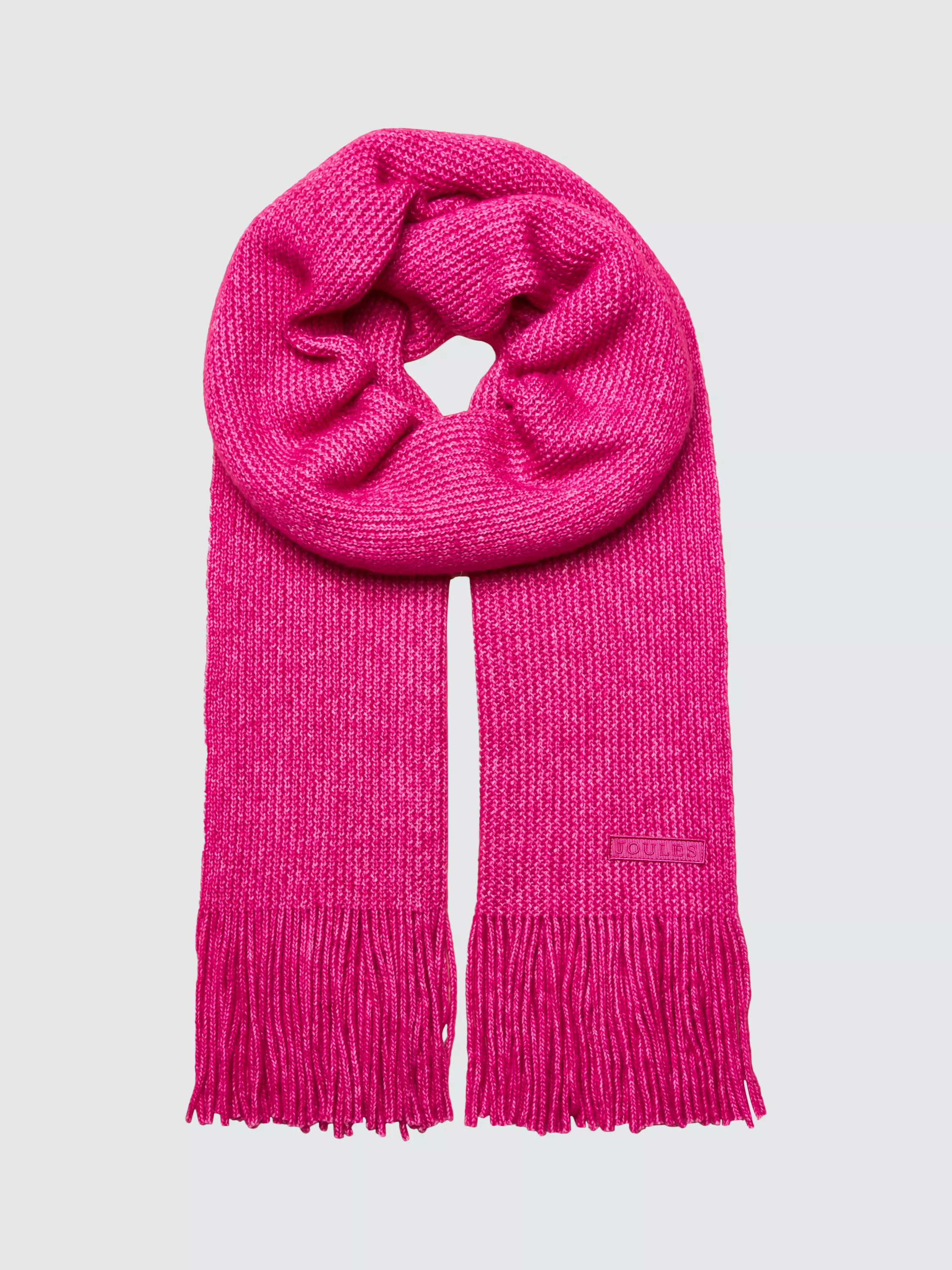 Joules Knit Frill Edge Scarf, Hot Pink | John Lewis (UK)