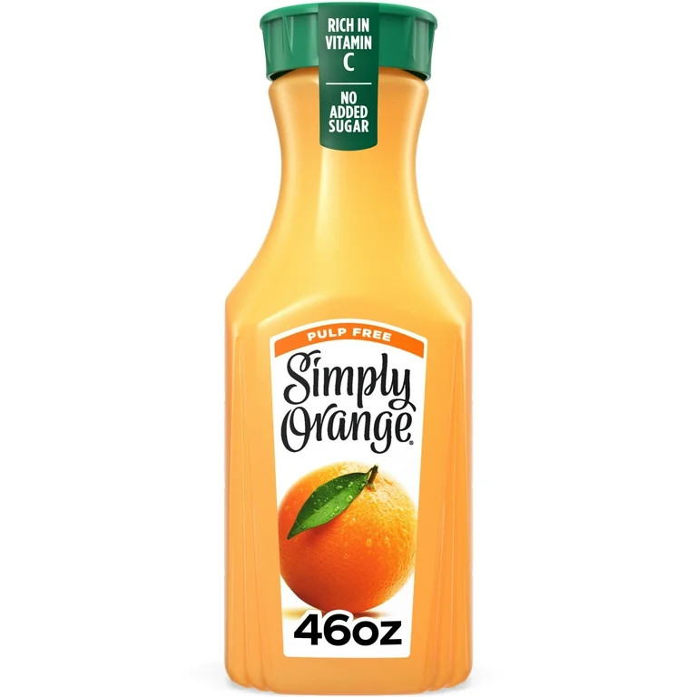 Simply Orange Pulp Free Orange Juice, 46 fl oz Bottle | Walmart (US)