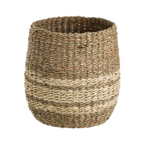 Mainstays Natural Seagrass & Palm Leaf Decorative Basket, 9.8" x 9.8" x 9.8", Tan - Walmart.com | Walmart (US)