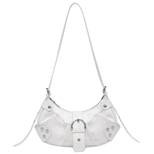 White Purse,White Shoulder Bag with 2000s Fashion, White Purses for Women Going Out, Cartera Blanca De Mujer (White) | Amazon (US)
