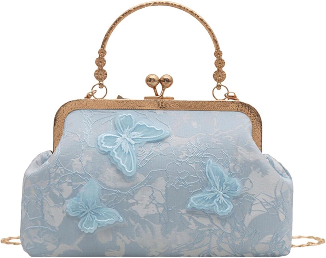 Women Evening Bag, Elegant Embroidery Butterfly Clutch Purse, Vintage Crossbody Shoulder Bag, Bri... | Amazon (US)