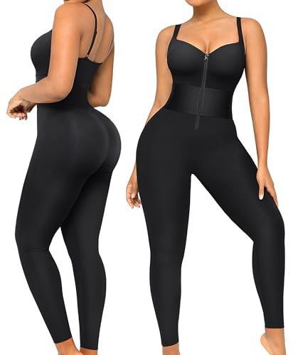 SHAPELLX One Piece Jumpsuits for Women Tummy Control Outfit Workout Bodysuit Yoga Romper Shapewear Full Length Playsuit | Amazon (US)