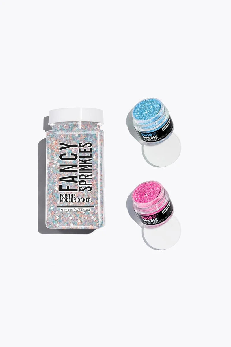 Fairy Floss Cocktail Decorating Kit | Pink & Blue Edible Glitter & Sugar Crystals | Fancy Sprinkles