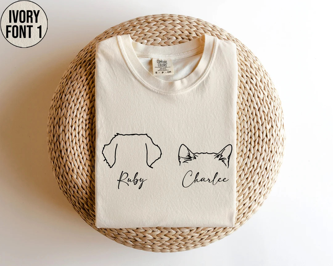 Custom Dog and Cat Shirt Personalized Cat and Dog Ears Tshirt - Etsy | Etsy (US)