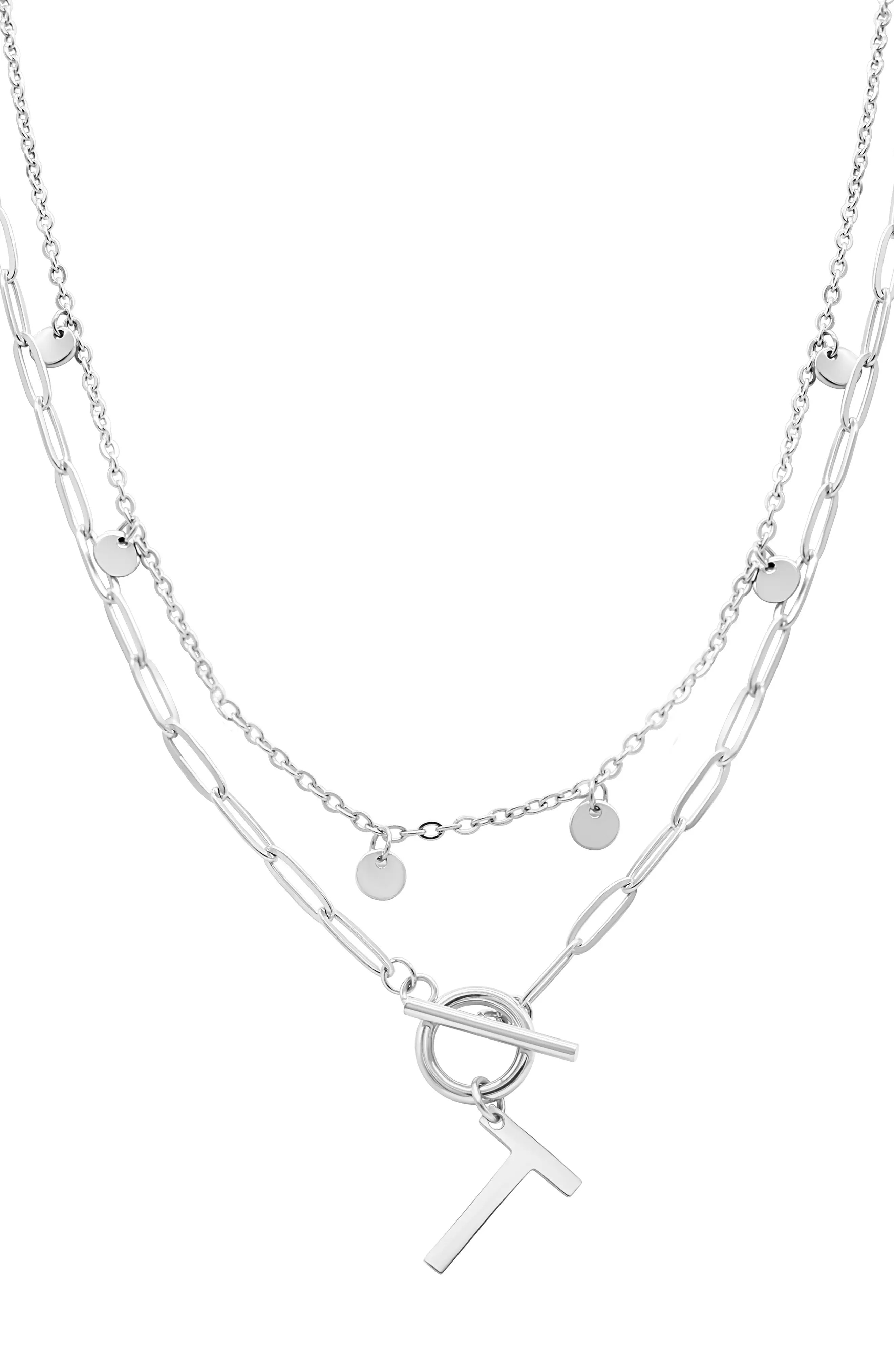 Adornia Toggle Initial Pendant Layered Necklace (Women) | Nordstromrack | Nordstrom Rack
