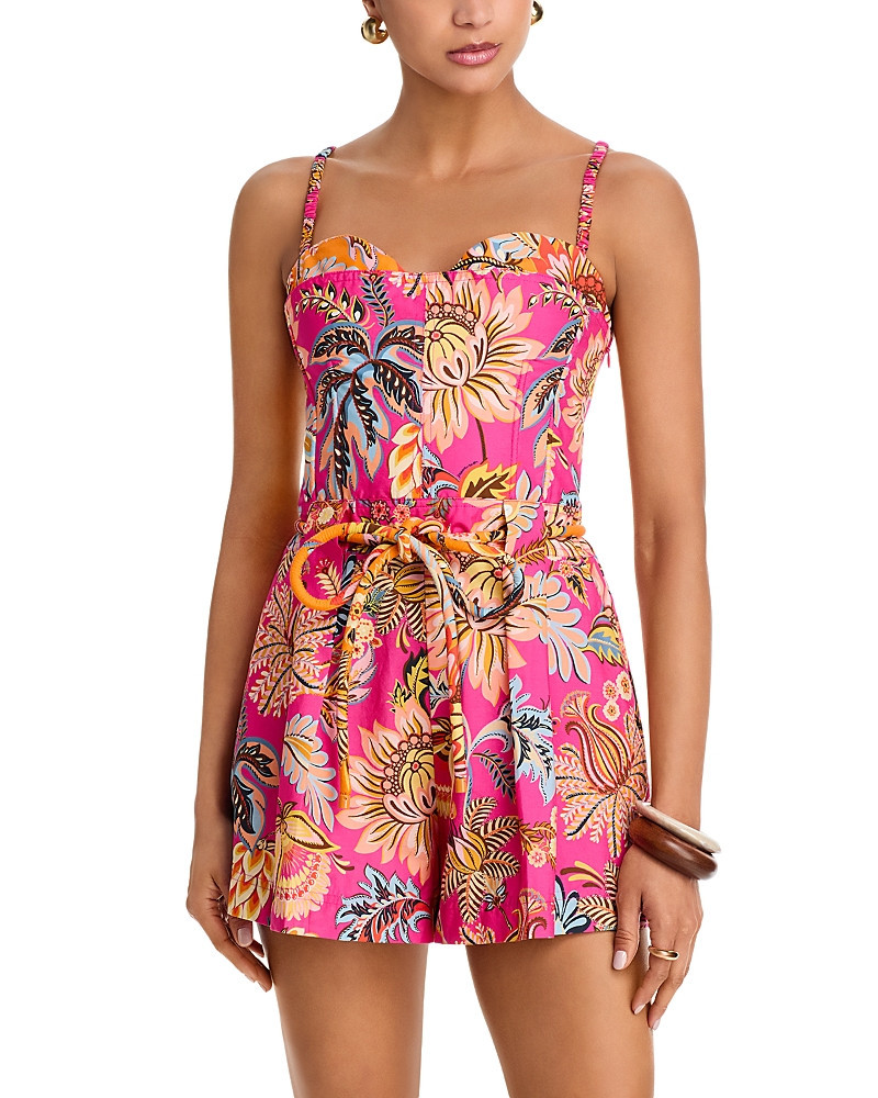 Farm Rio Ligia Tie Waist Romper | Bloomingdale's (US)