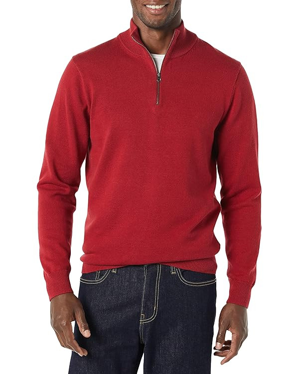 Amazon Essentials Men's 100% Cotton Quarter-Zip Sweater | Amazon (US)