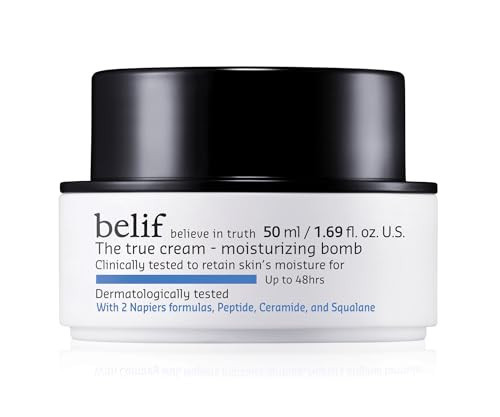 belif Moisturizing Bomb – Daily Ceramide Moisturizer with Peptide & Squalane, 48hr Hydration & Anti-Aging Cream, Milky & Lightweight, Restores Skin Barrier, Korean Skincare, 1.68 fl oz (50ml) | Amazon (US)