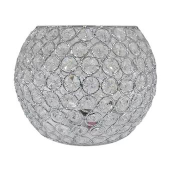 Style Selections Ladura 6-in x 8.5-in Globe Chrome Crystal Pendant Light Shade fitter | Lowe's