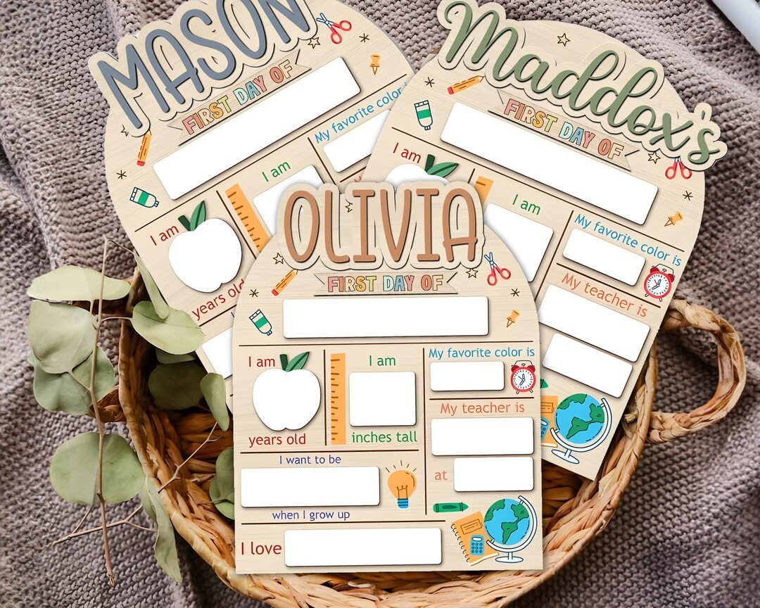 Personalized First Day of School Sign Reusable Chalkboard - Etsy | Etsy (US)