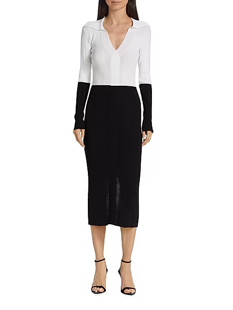 Joy Two-Tone Knit Midi-Dress | Saks Fifth Avenue