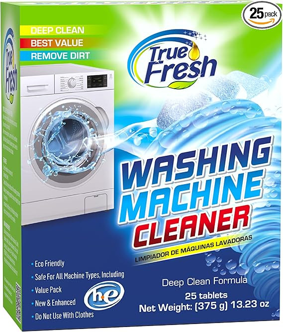 True Fresh Washing Machine Cleaner Tablets – 25-Pack Deep Cleaning for Front Loader, Top Load &... | Amazon (US)