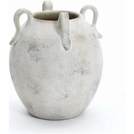 LuxenHome Vintage Ceramic Round Vase Multi Gray and White Terracotta Vaes with Handles Farmhouse Decor,Pottery Vase Living Room Decor,Large Waterpoof Vases Home Decor 11-Inch | Walmart (US)