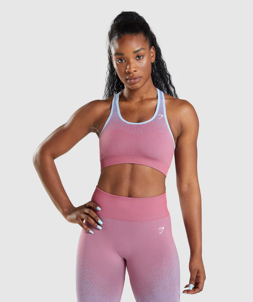 Gymshark Adapt Ombre Seamless Sports Bra - Rose Pink/Light Blue | Gymshark (Global)