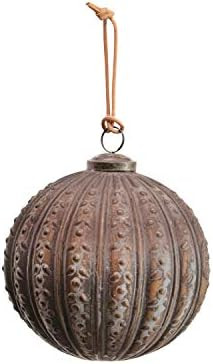 Creative Co-Op 6" Round Embossed Ball, Matte Brown Glass Ornaments, Multi | Amazon (US)