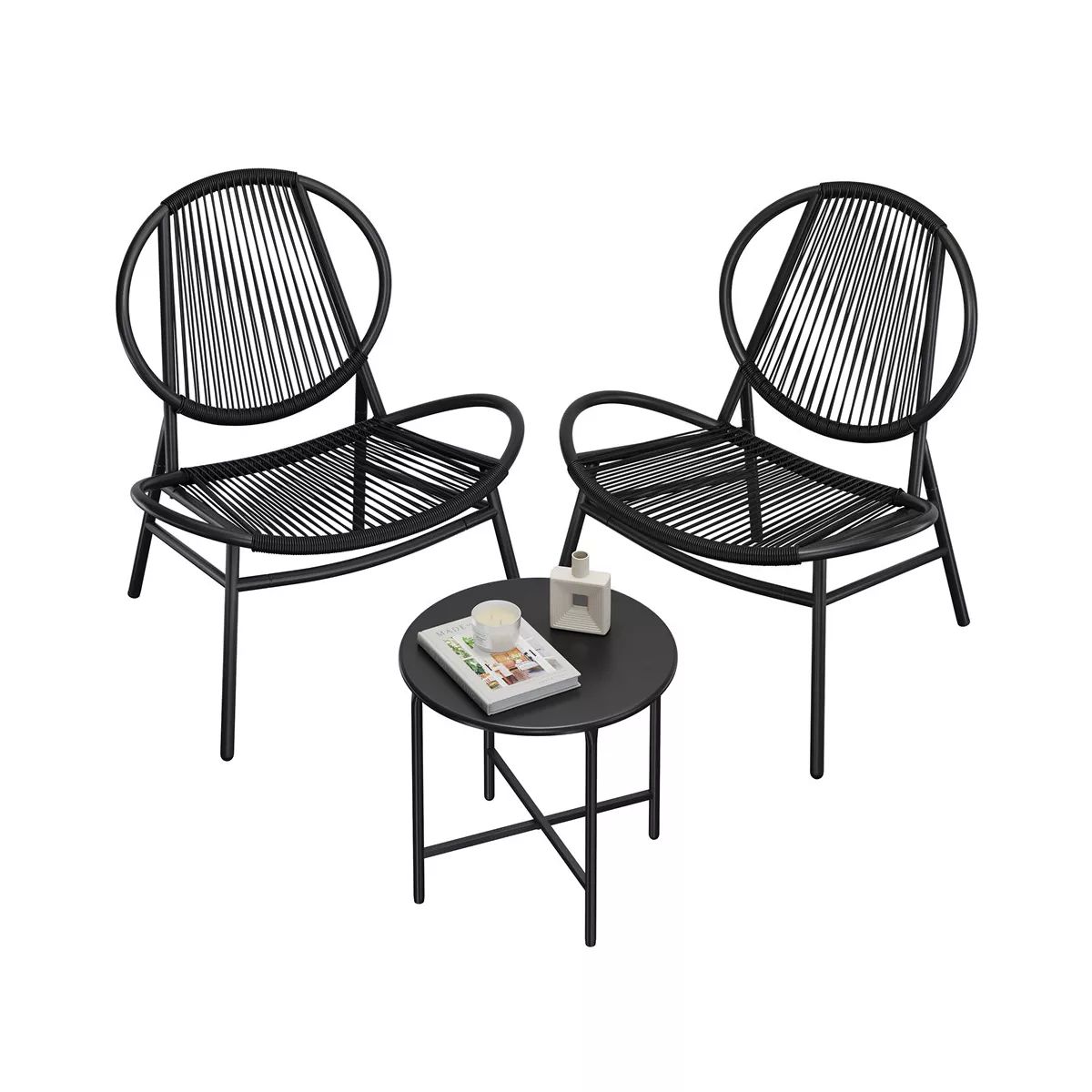 SONGMICS Patio Furniture Set 3 Pieces, Garden Bistro Set, Acapulco Chairs, Outdoor Seating, Side ... | Target