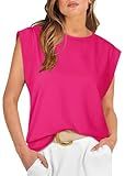 WIHOLL Cap Sleeve Tops for Women Summer Top Basic Tee Shirts Casual Tank Loose Fit 2024 Fashion | Amazon (US)