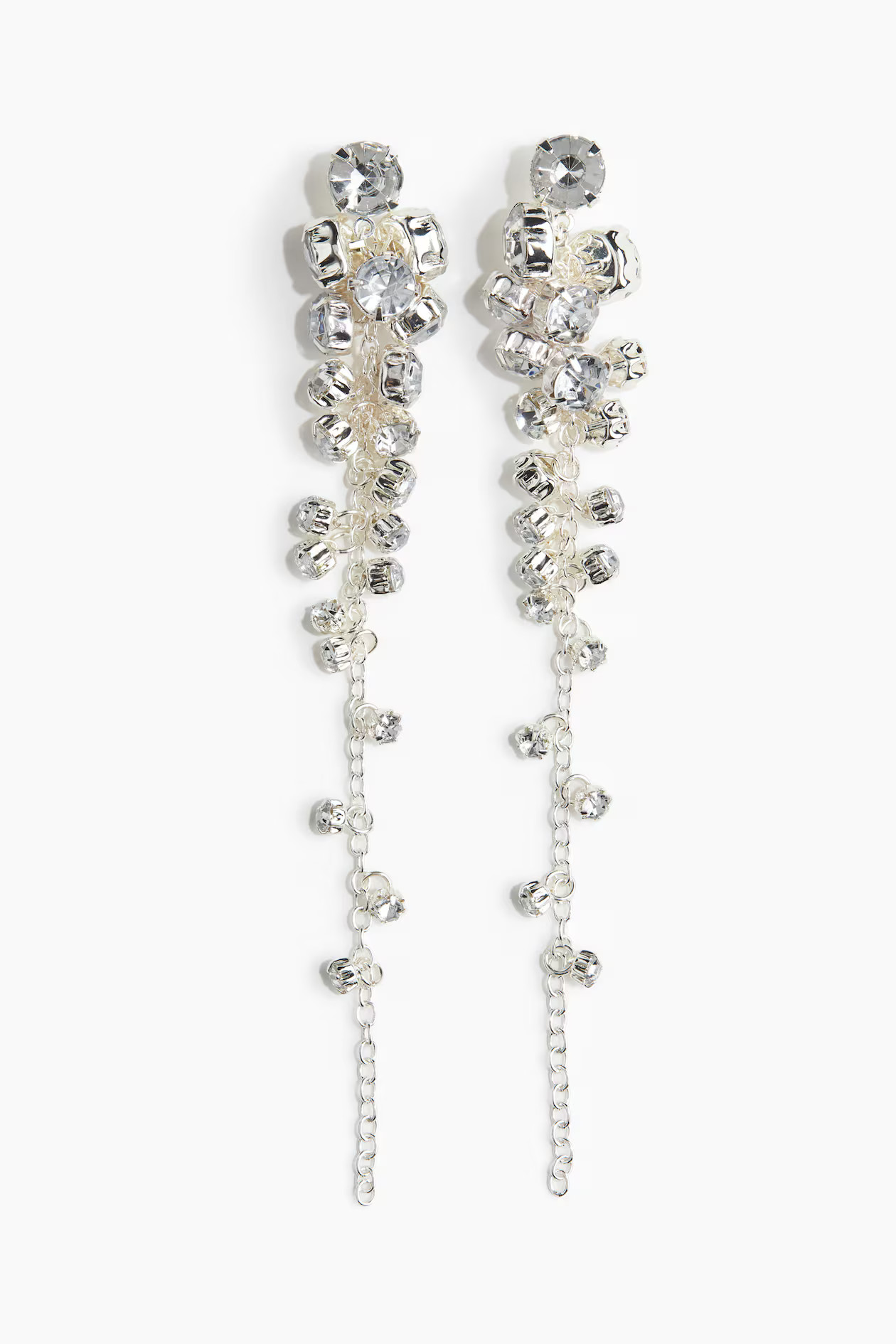 Long Cluster Earrings - Silver-colored - Ladies | H&M US | H&M (US + CA)