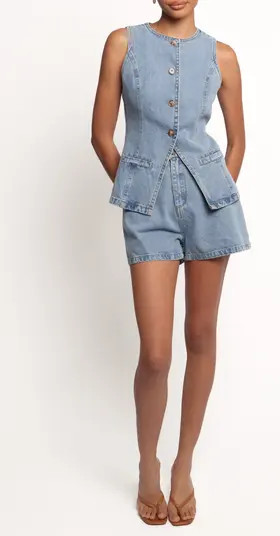 Petal & Pup Almana Denim Vest & Shorts Set | Nordstrom | Nordstrom